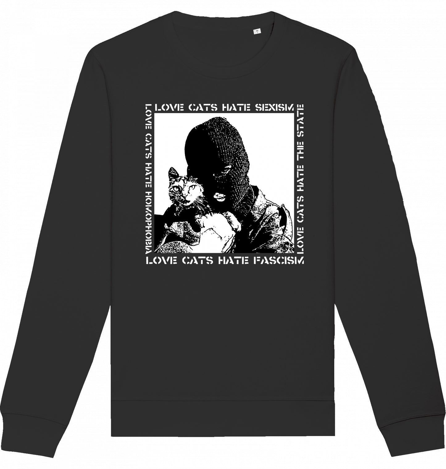 Love Cats Hate Fascism - Crewneck Unisex