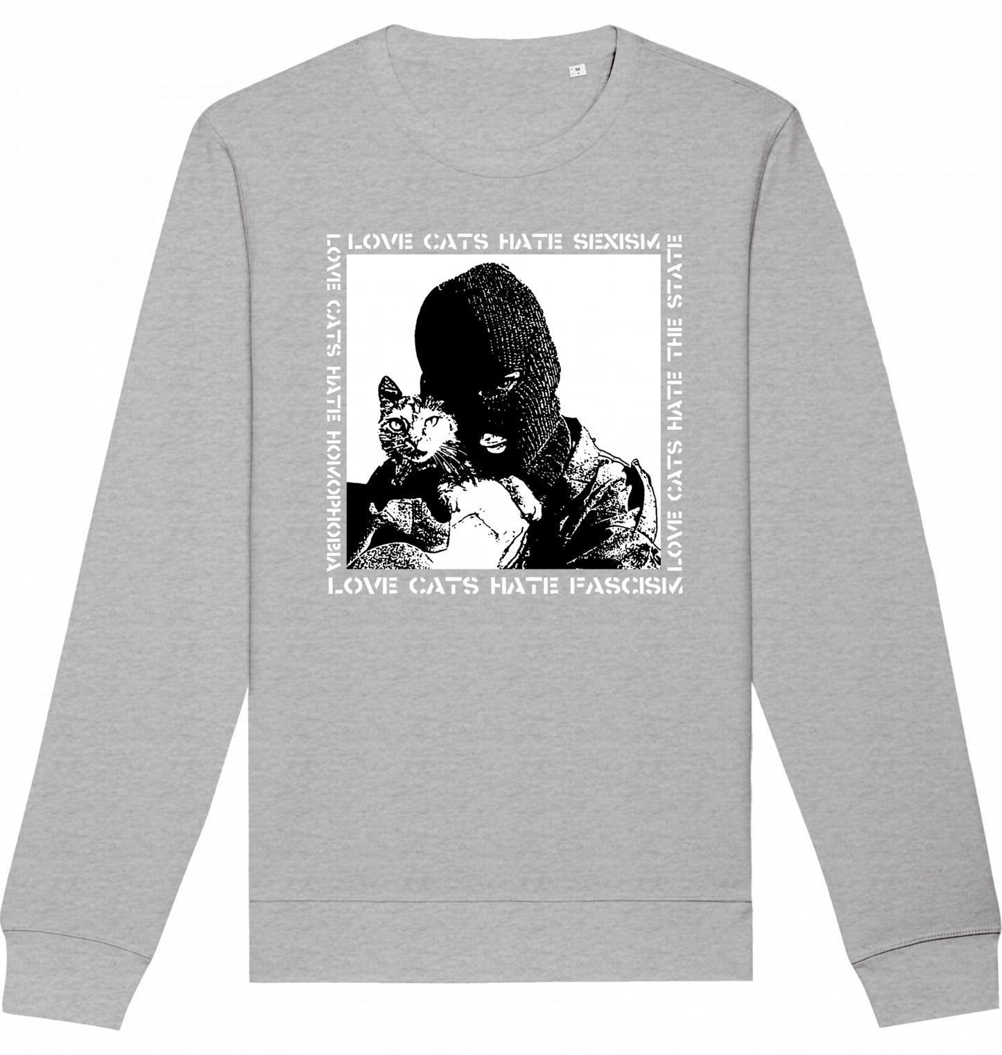 Love Cats Hate Fascism - Crewneck Unisex