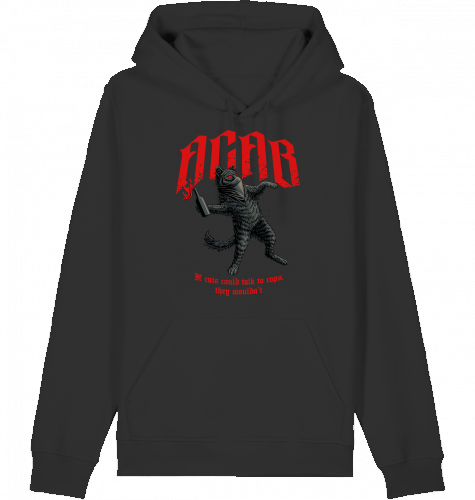 Cat's wouldn't talk to cops (Red lettering) HOODIE