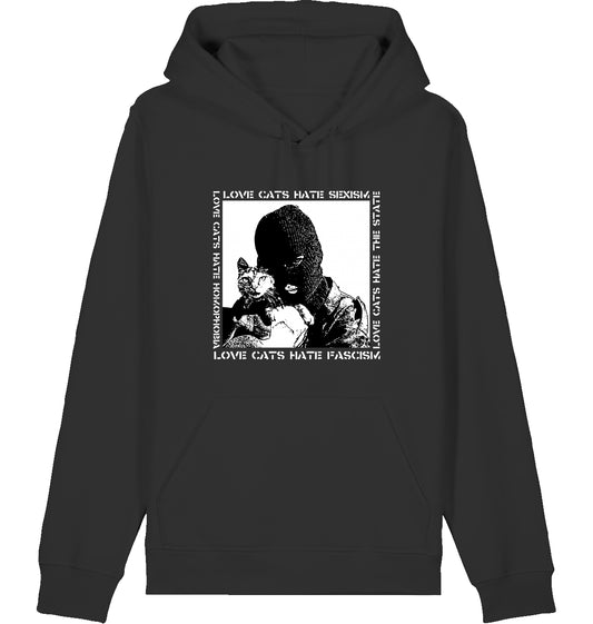 LOVE CATS HATE FASCISM HOODIE